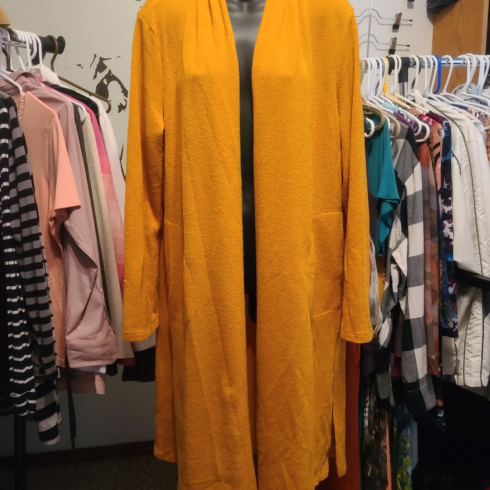 Chic Mustard Open-Front Cardigan